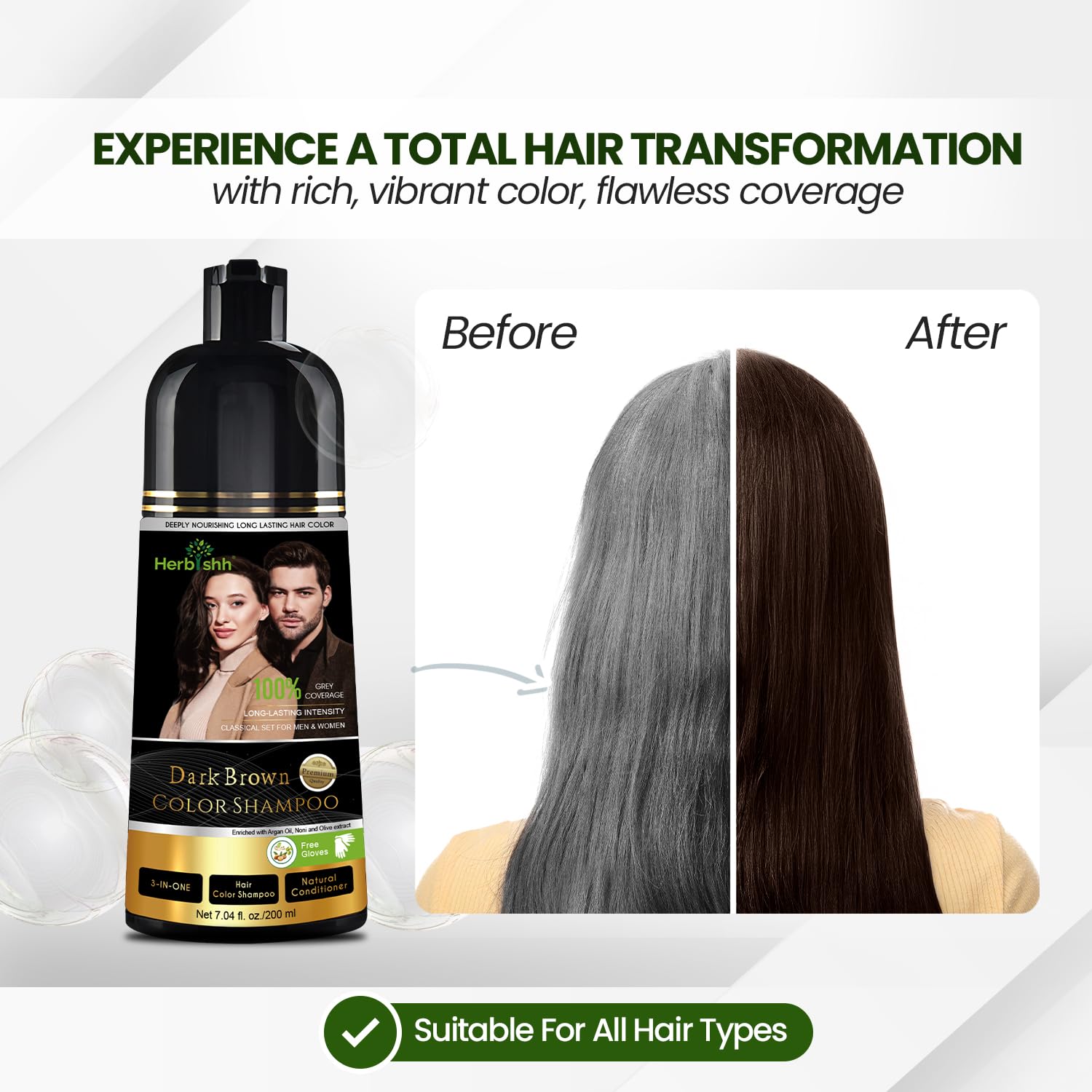 Herbishh résultat couleur brun foncé durable et naturel.