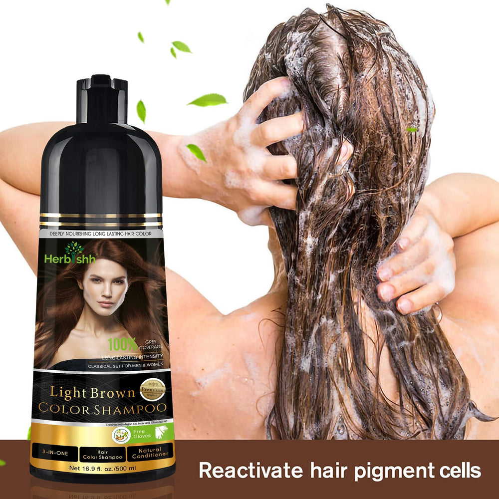 Shampooing colorant Herbishh 3-en-1 – application rapide sans bol ni pinceau, pratique à la maison.