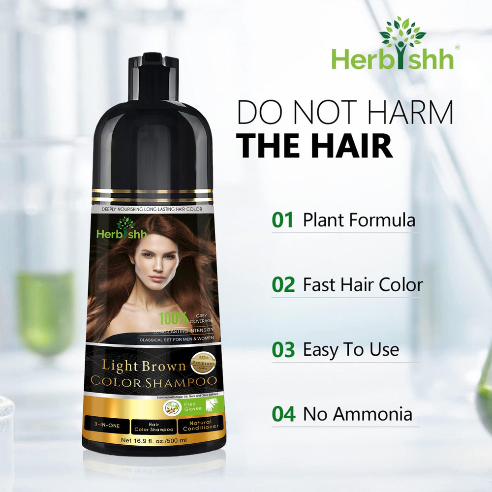 Shampooing colorant Herbishh 3-en-1 – huile d’olive apporte douceur et force.