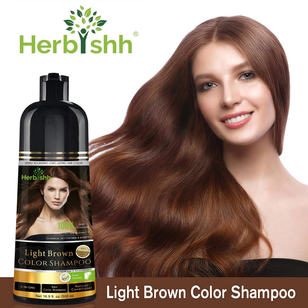 Shampooing colorant Herbishh 3-en-1 – résultat en 5 à 10 minutes pour cheveux gris.