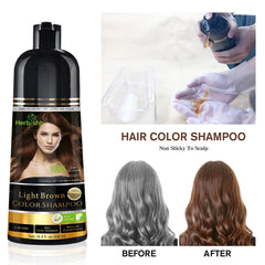 Shampooing colorant Herbishh 3-en-1 – texture crèmeuse qui nourrit et colore en douceur.
