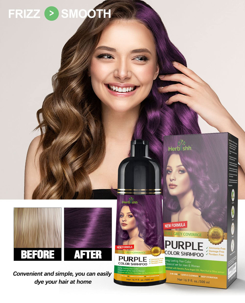 Herbishh shampoing colorant – application sans brosse et sans odeur pratique