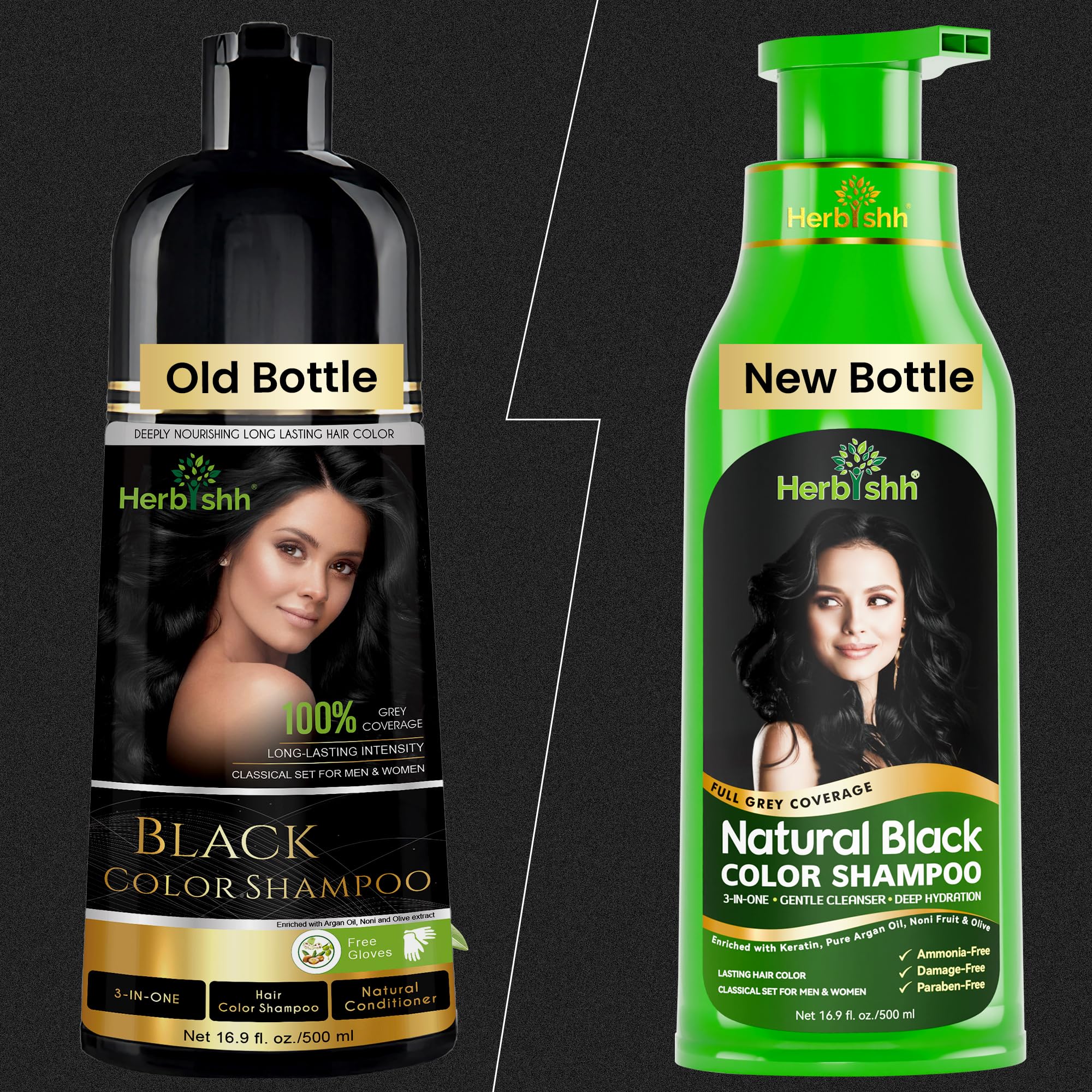Herbishh Shampoing colorant cheveux gris, crème prête à l’application.
