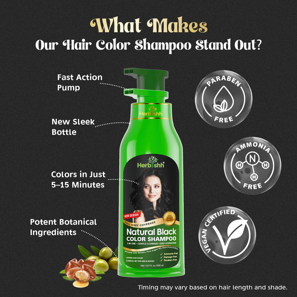 Herbishh Shampoing colorant cheveux gris, mousse douce lors de l’application.