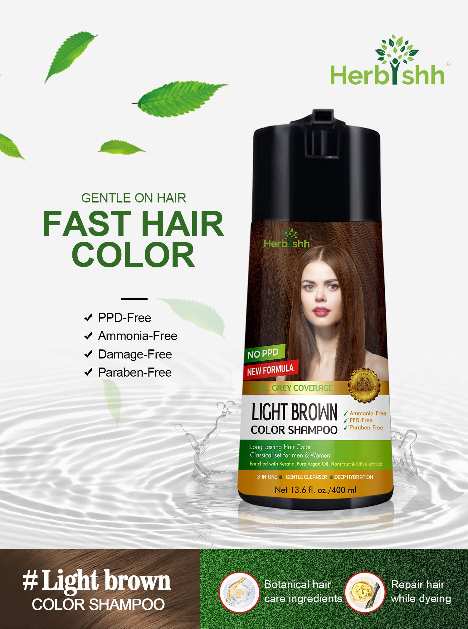Texture crème Herbishh procure douceur et brillance des cheveux.