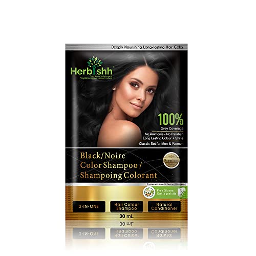 Bouteille Herbishh colorant-cheveux compact pour application facile en déplacement.