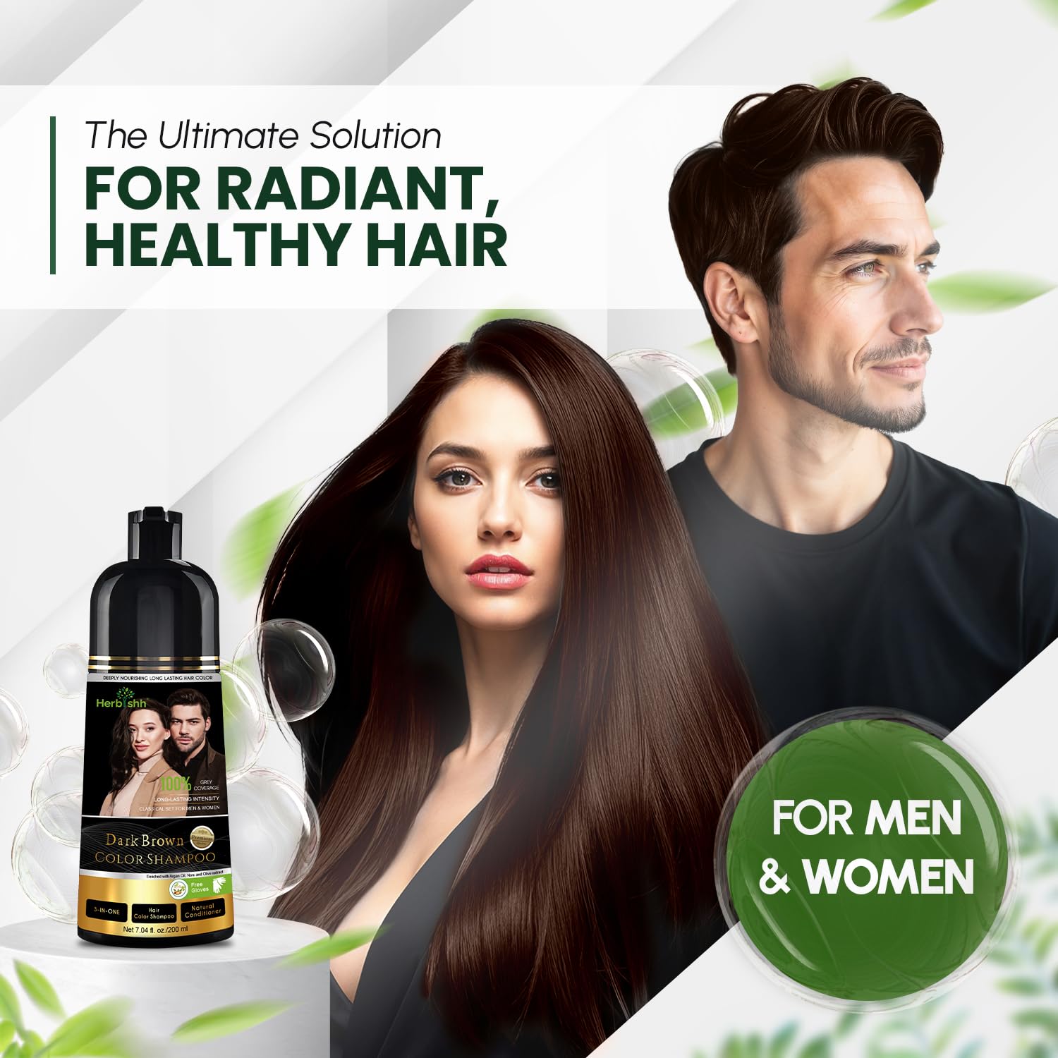 Herbishh shampoo coloration 3 en 1 applique et nourrit tout en colorant durablement.