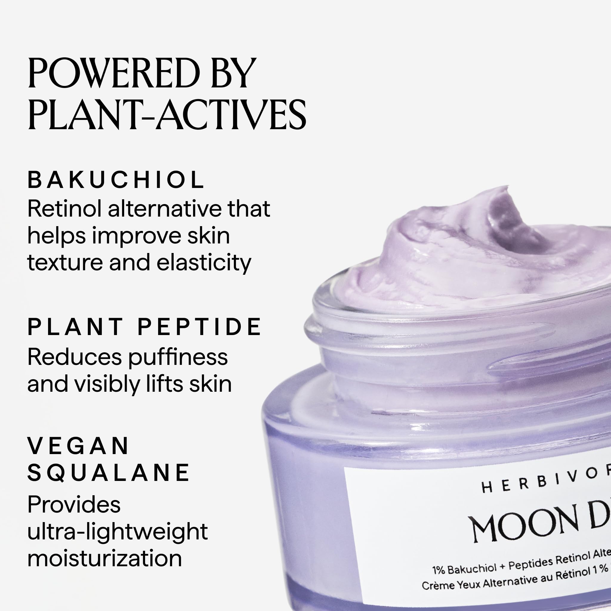 Application douce autour des yeux avec HERBIVORE Moon Dew.