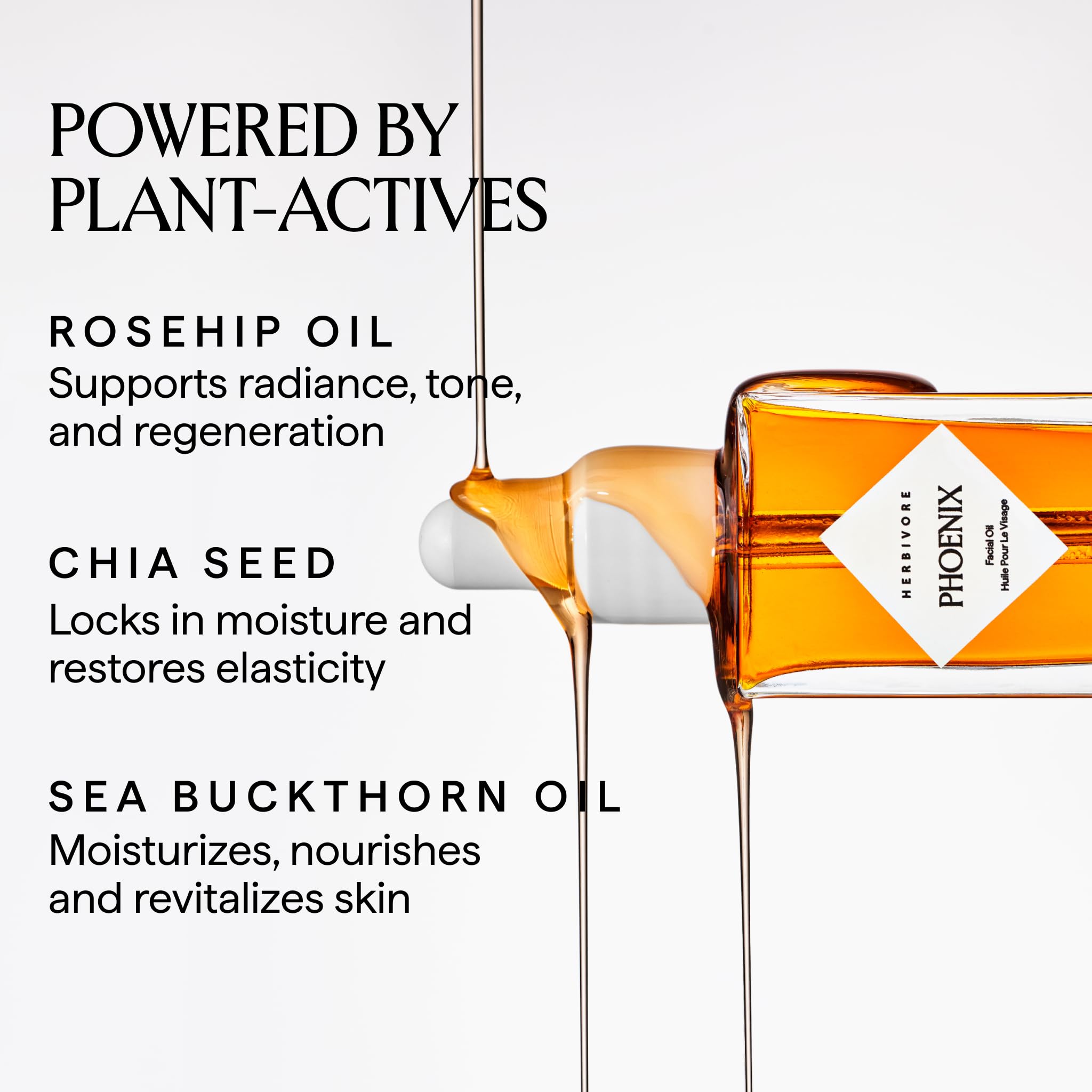 Herbivore Phoenix CoQ10 Rosehip Ingrédients : antioxydants pour peau revitalisée