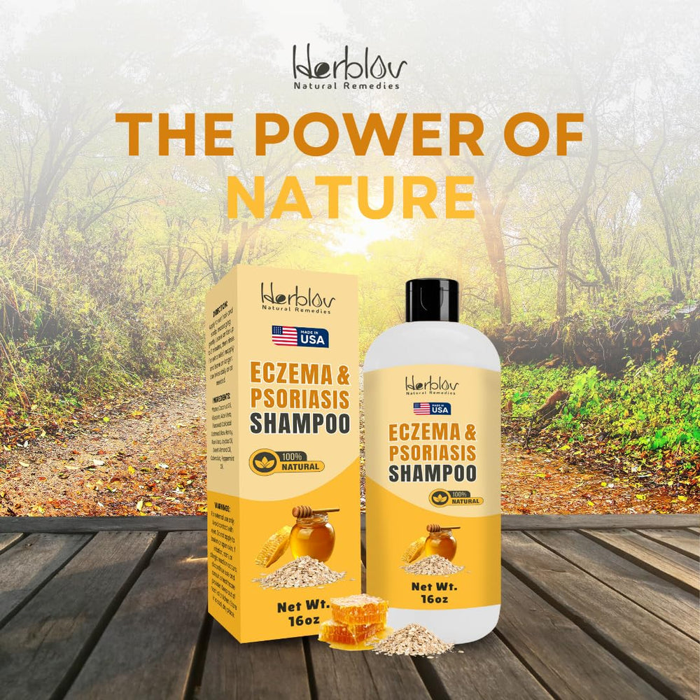 Herblov Shampoing Eczéma, soin capillaire quotidien pour cuir chevelu sec et irrité.