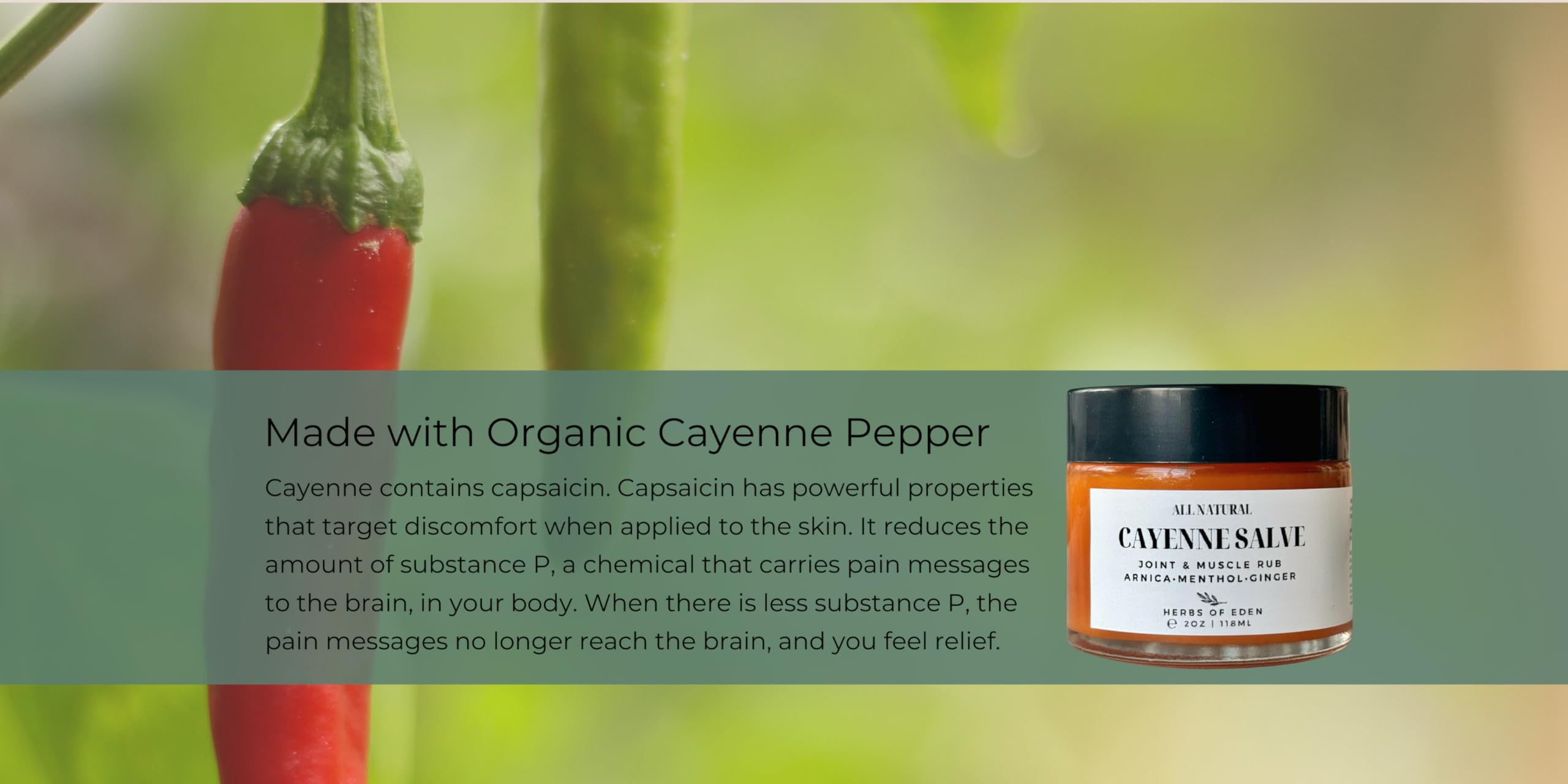 Herbs of Eden Baume Cayenne Arnica utilisation en soirée pour la routine bien-être.