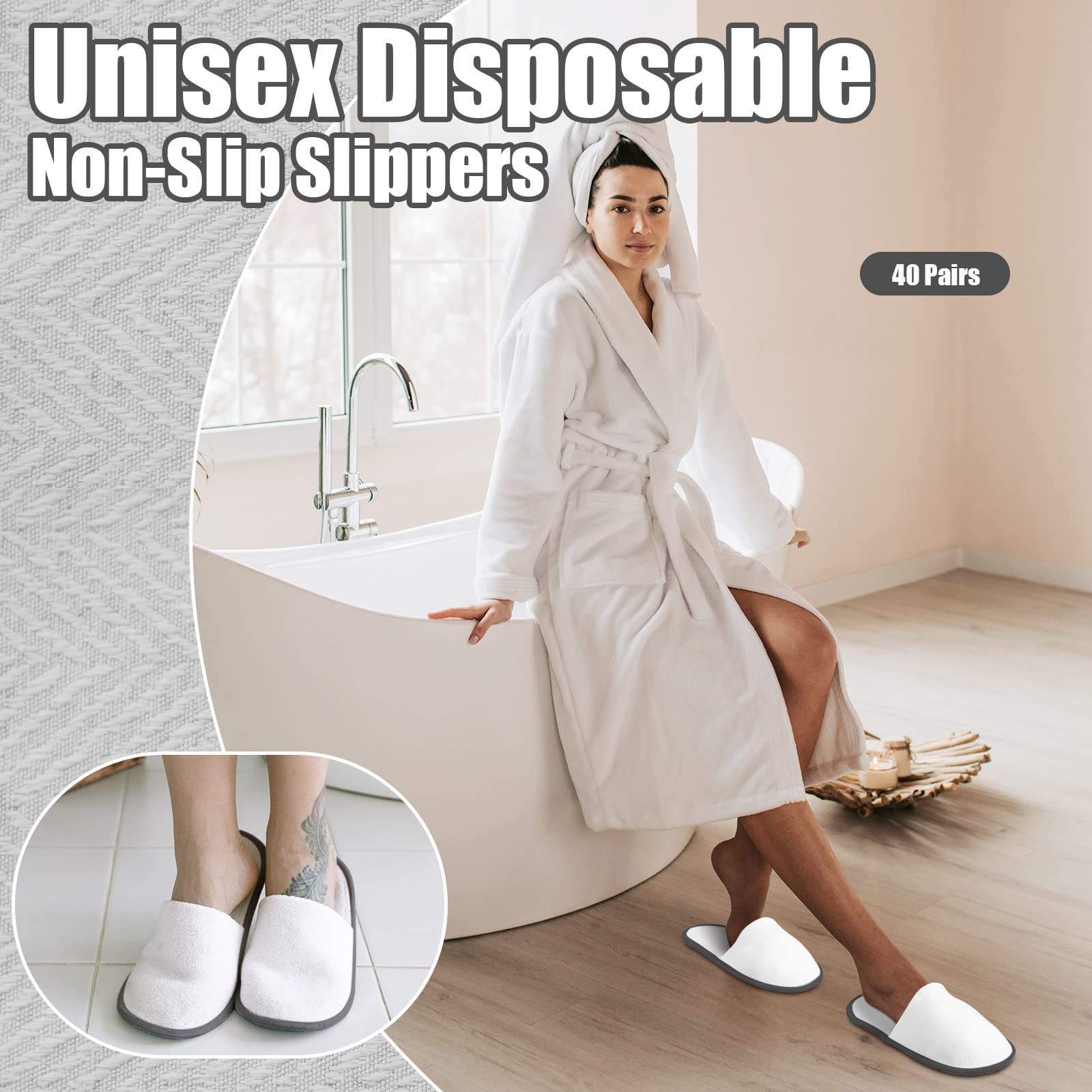 Hercicy chaussons spa velours doux, confort pour les invités.