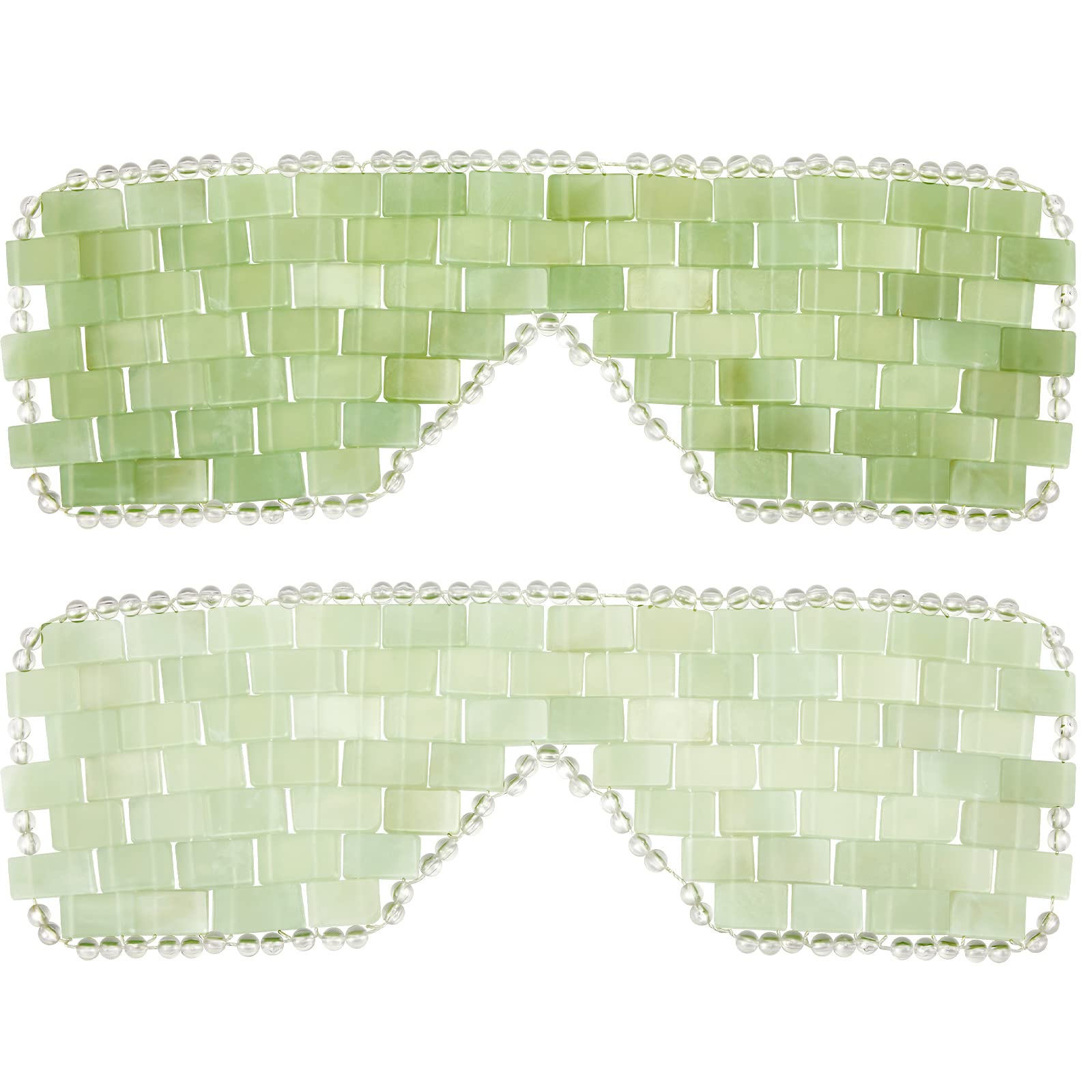 Hercicy masque yeux jade blanc, masque rafraîchissant pour les yeux fatigués et relaxants.