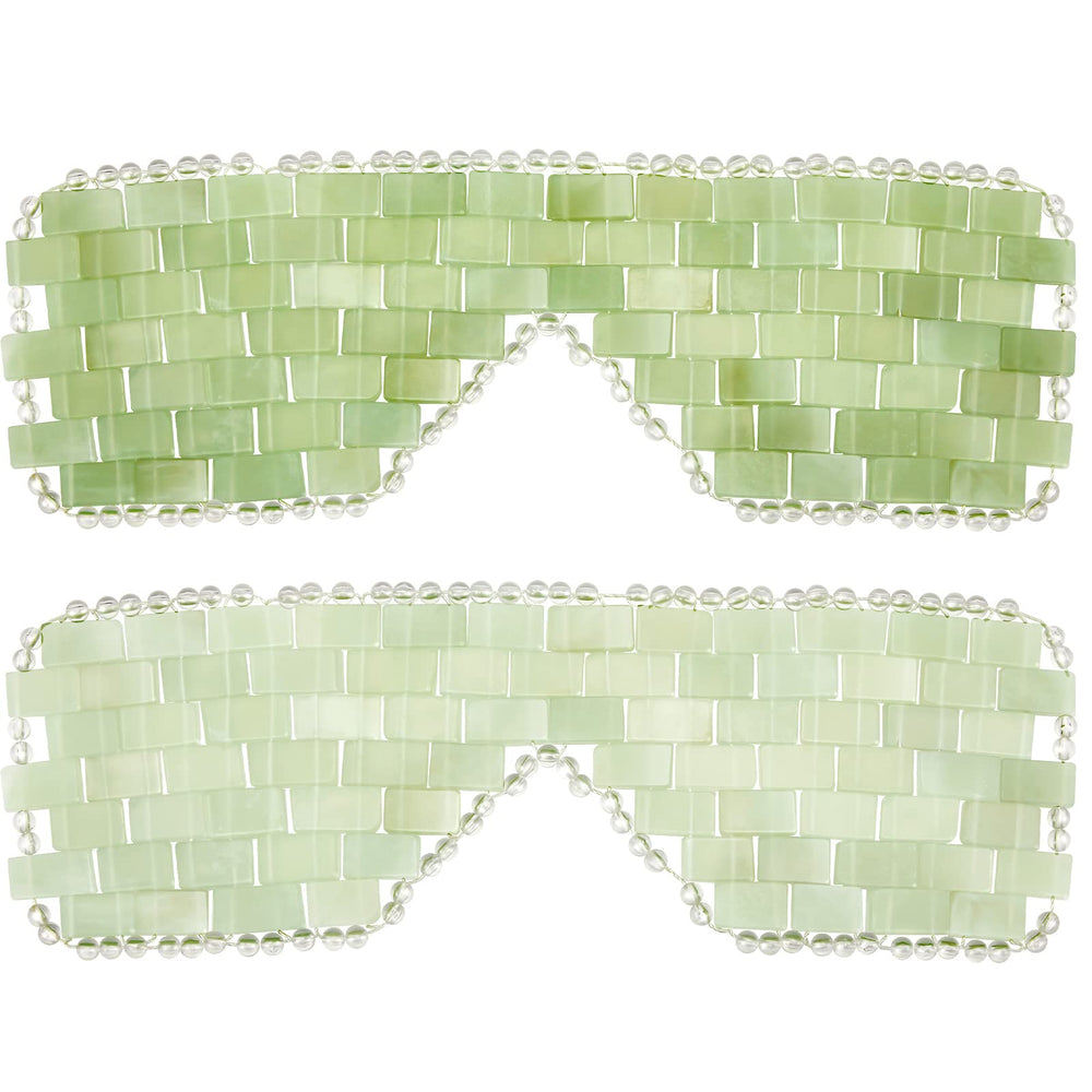 Hercicy masque yeux jade blanc, masque rafraîchissant pour les yeux fatigués et relaxants.