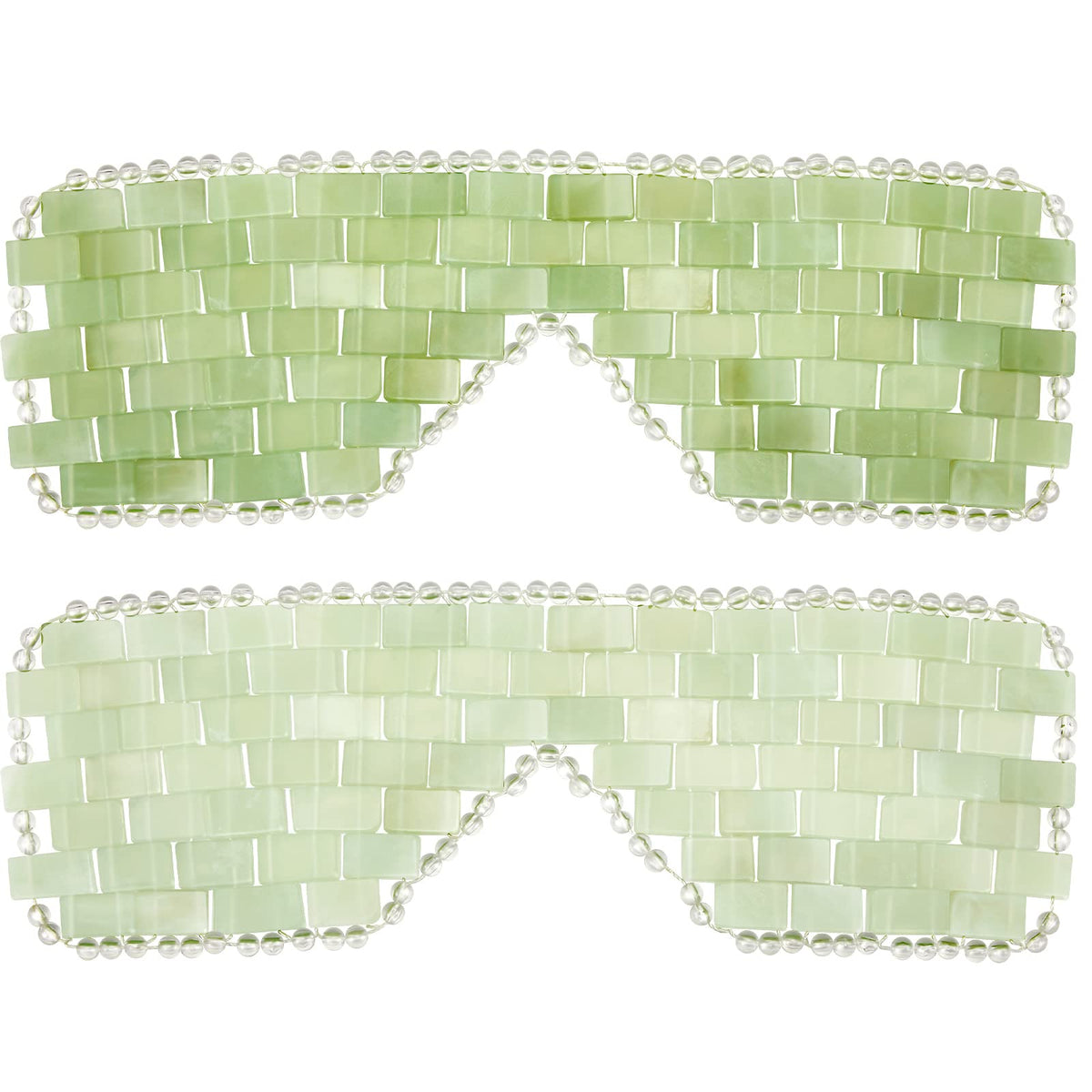 Hercicy masque yeux jade blanc, masque rafraîchissant pour les yeux fatigués et relaxants.
