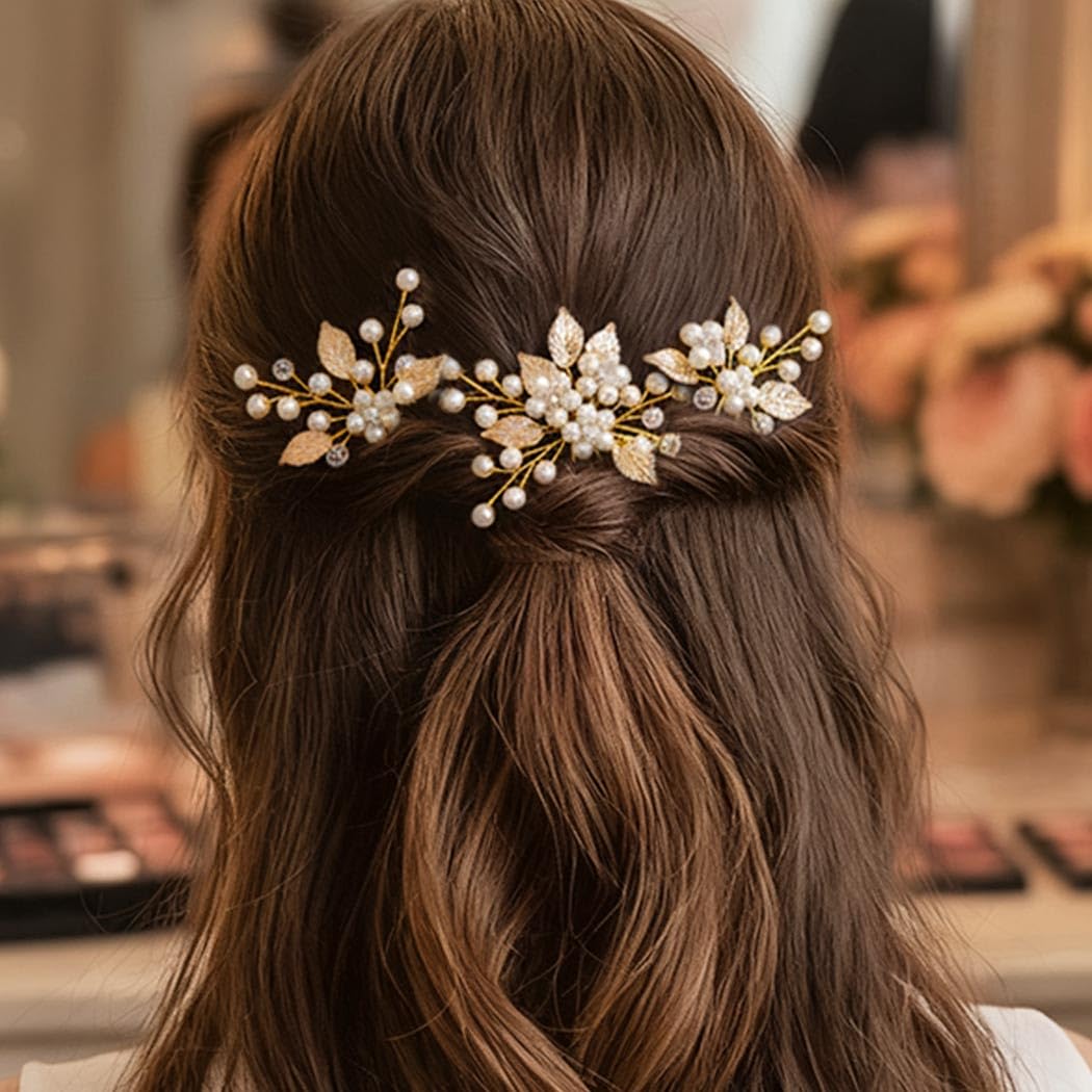Heread accessoire cheveux fleur or, idéal pour demoiselle d'honneur.
