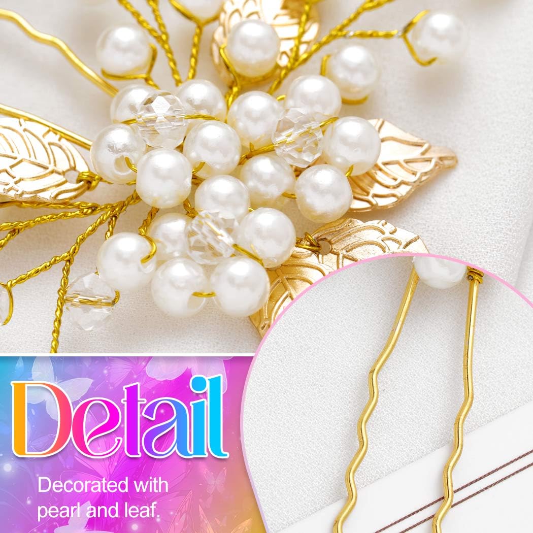 Heread broche cheveux mariage or brillante, touche festive.