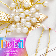 Heread broche cheveux mariage or brillante, touche festive.