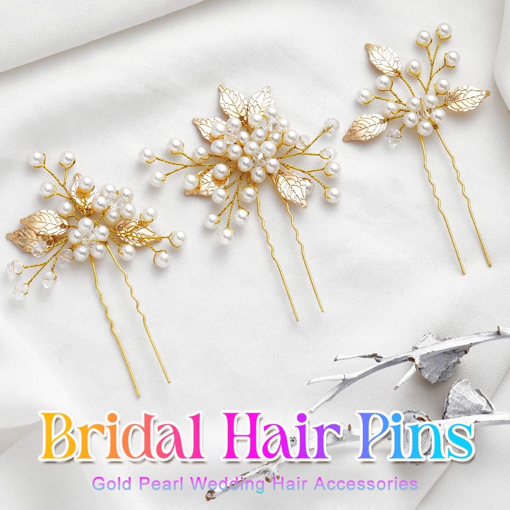 Heread épingle-cheveux perle strass or détail, éclat subtil.
