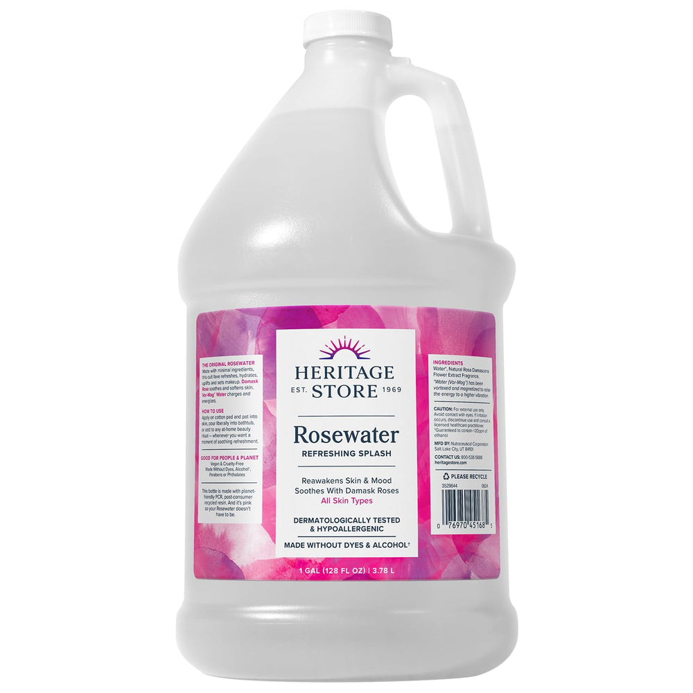 HERITAGE STORE Eau de rose brume bouteille 1 gal hydrate et rafraîchit