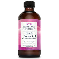 HERITAGE STORE huile de ricin noire pour cheveux, hydratation nourrissante.