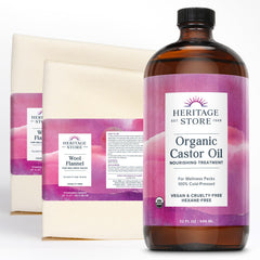 HERITAGE STORE: Bouteille huile ricin biologique prête pour soins corporels