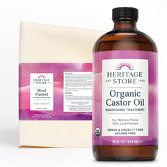 Heritage Store huile de ricin bio — bouteille 16 oz, soin capillaire possible