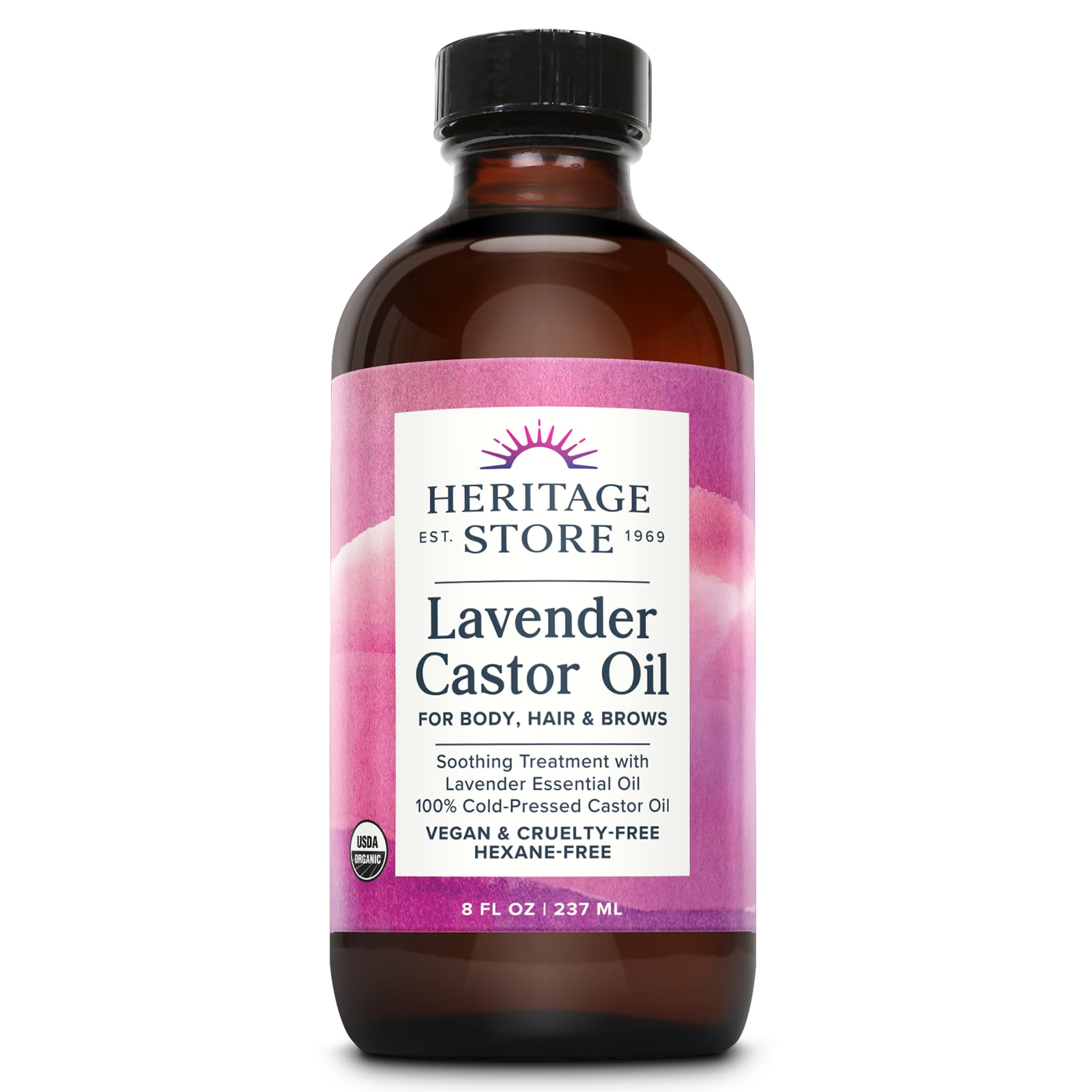 Huile de ricin lavande HERITAGE STORE – bouteille prête à l'hydratation capillaire