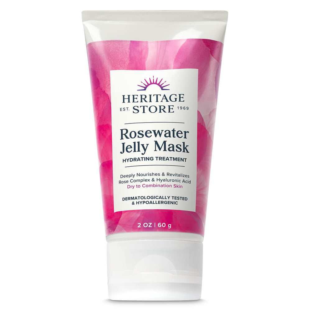 HERITAGE STORE Masque Gelée eau de rose – Hydratation légère pour peaux sèches et mixtes.