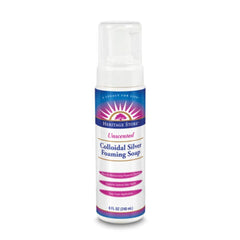 Savon argent colloïdal HERITAGE STORE en mousse, sans parfum, bouteille plastique.