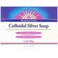 Savon Heritage Store argent colloïdal, pack de 2, soin doux pour la peau et propreté naturelle.
