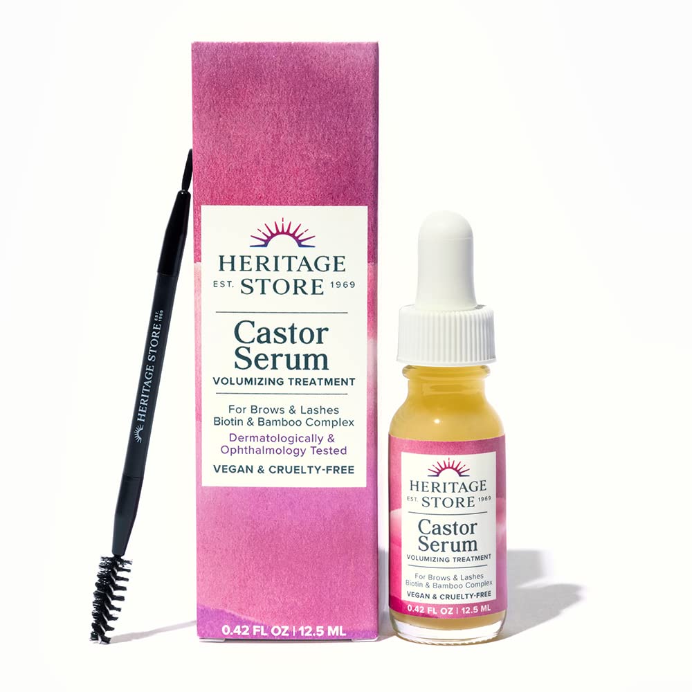 HERITAGE STORE Sérum castor cils : soin fortifiant pour des cils plus épais et plus longs.