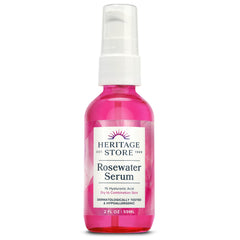 Heritage Store Sérum Eau Rose Hyaluronique 1% – flacon pratique pour hydration durable.
