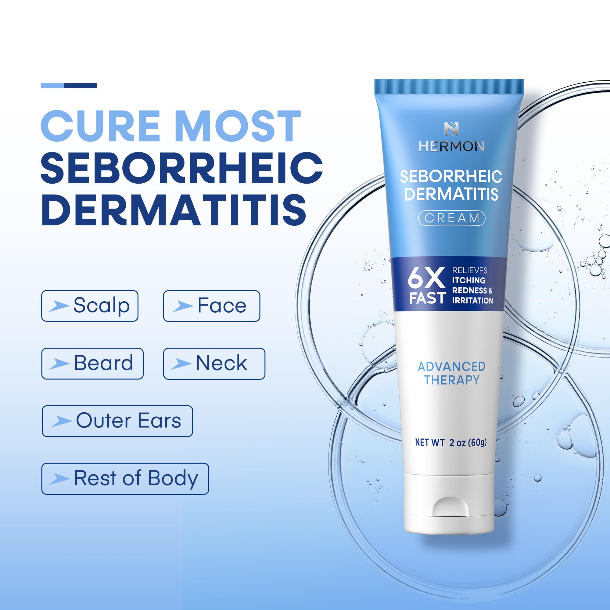 Hermon Crème séborrhéique pour la poitrine, soin doux des irritations.