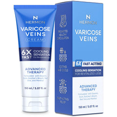 Hermon Crème Varices flacon élégant pour jambes plus légères.