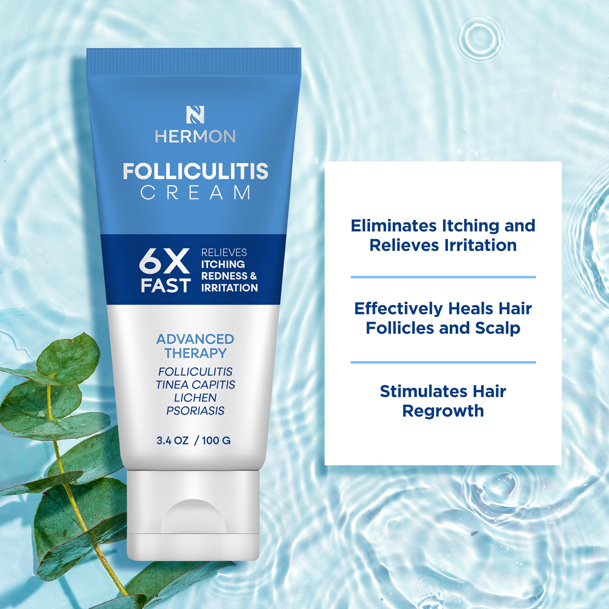 Avant-après potentiel avec Hermon Folliculite, peau plus calme après usage