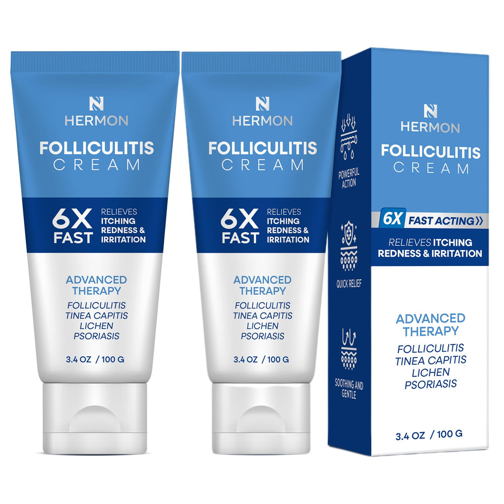 Crème Hermon Folliculite emballage double pratique pour routine quotidienne