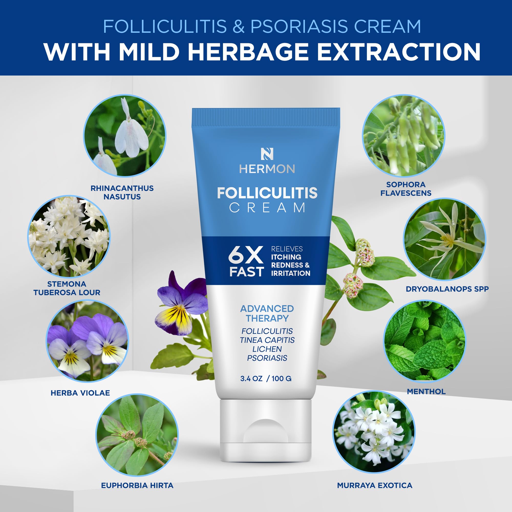 Texture crème Hermon Folliculite, application douce et rapide