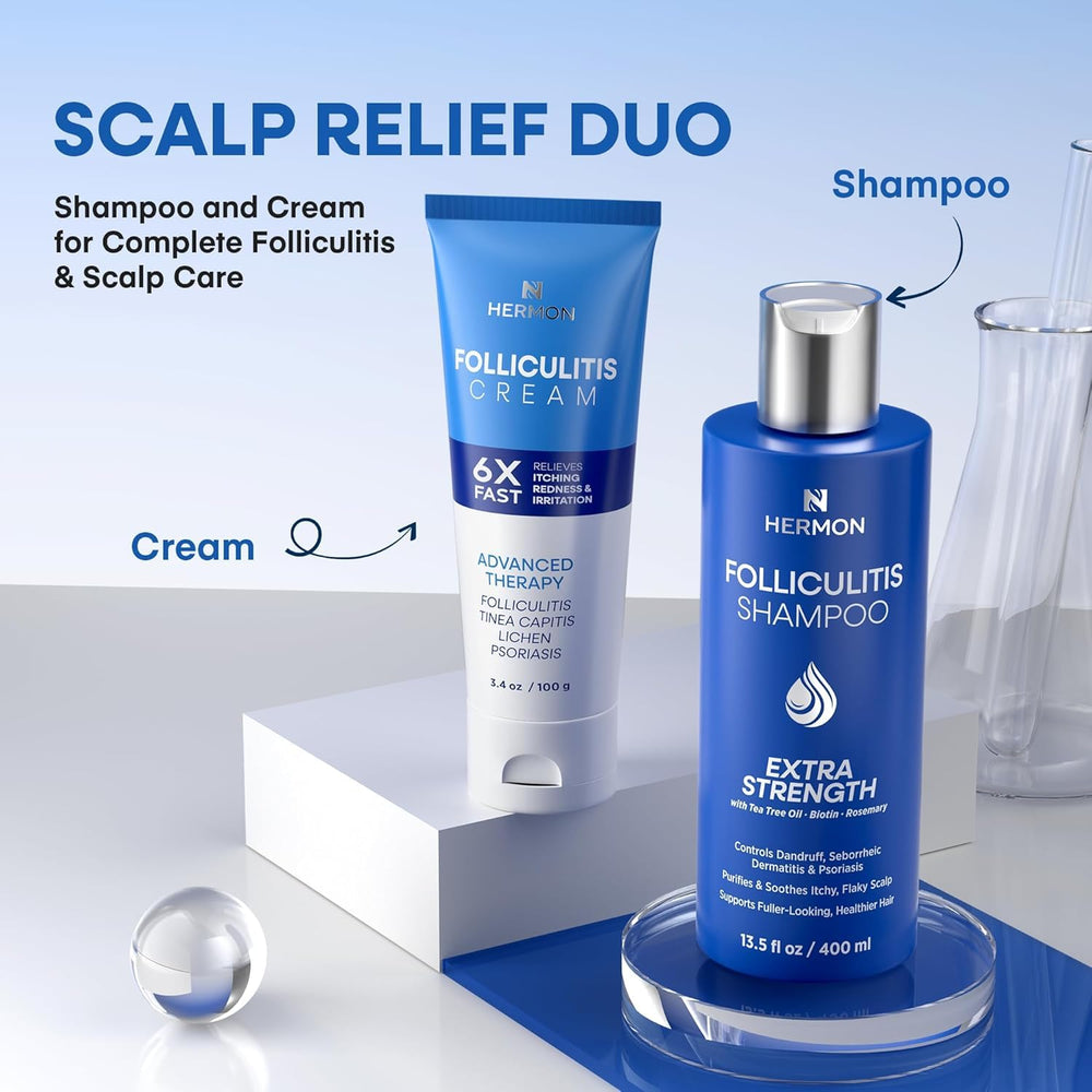 Hermon Folliculite Traitement - application douce, rituel quotidien pour apaiser la peau.