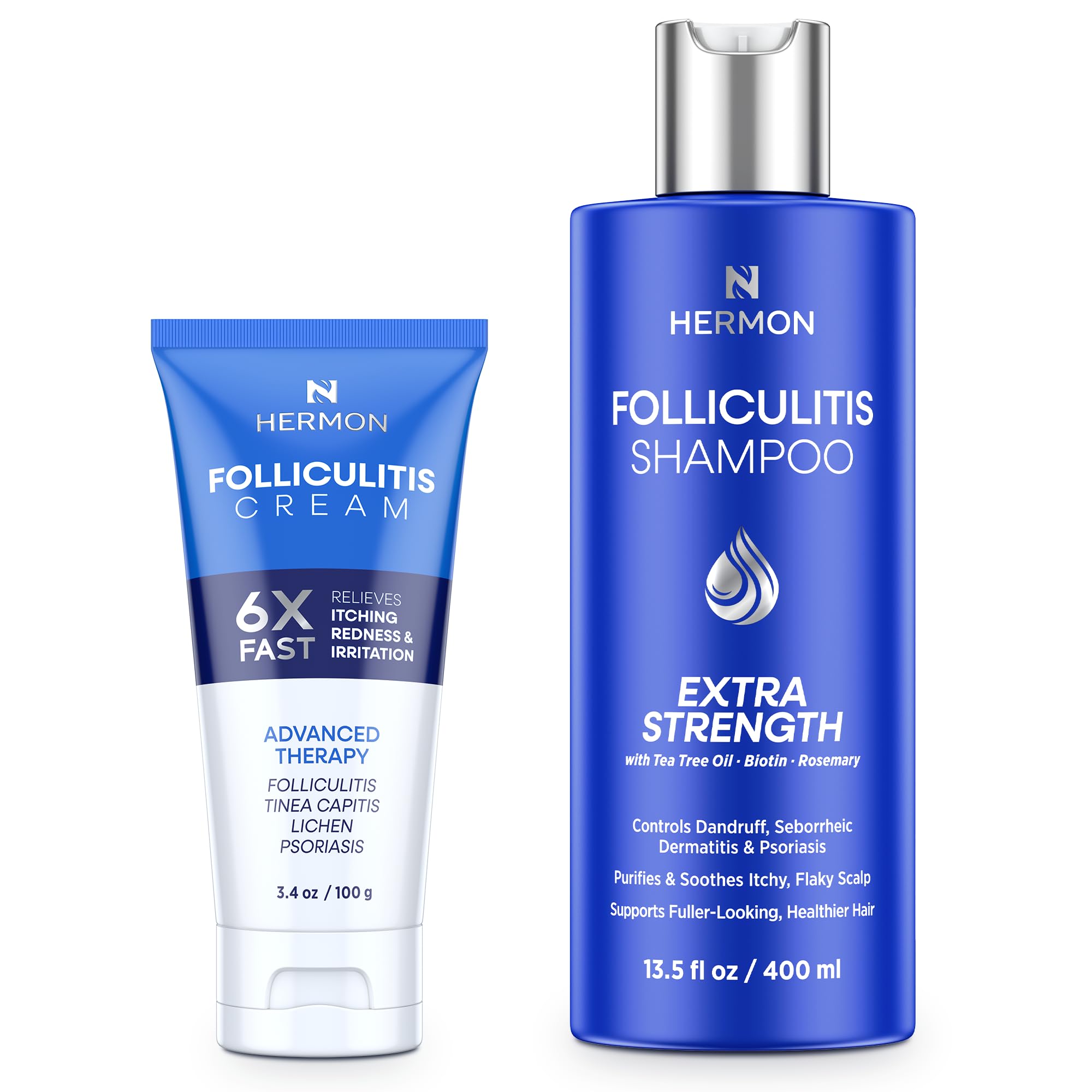 Hermon Folliculite Crème - bouteille, soin délicat pour la peau du cuir chevelu.