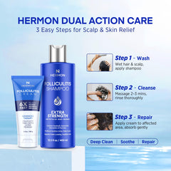 Hermon Folliculite Crème - texture riche, application précise sur les zones sensibles.