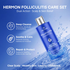 Hermon Folliculite Shampoing - texture légère, mousse facile pour usage quotidien.