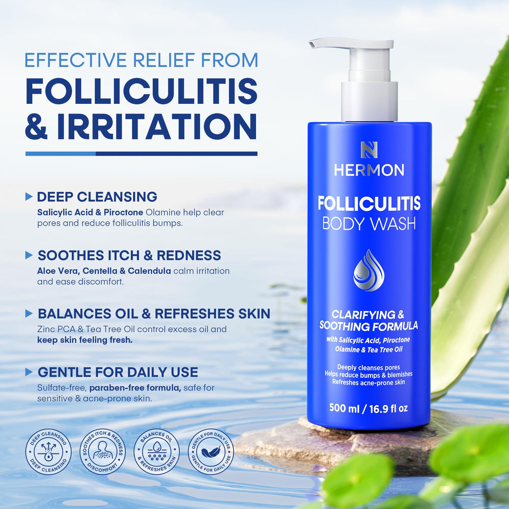 Texture mousse douce Hermon avec aloès et centella pour apaisement.