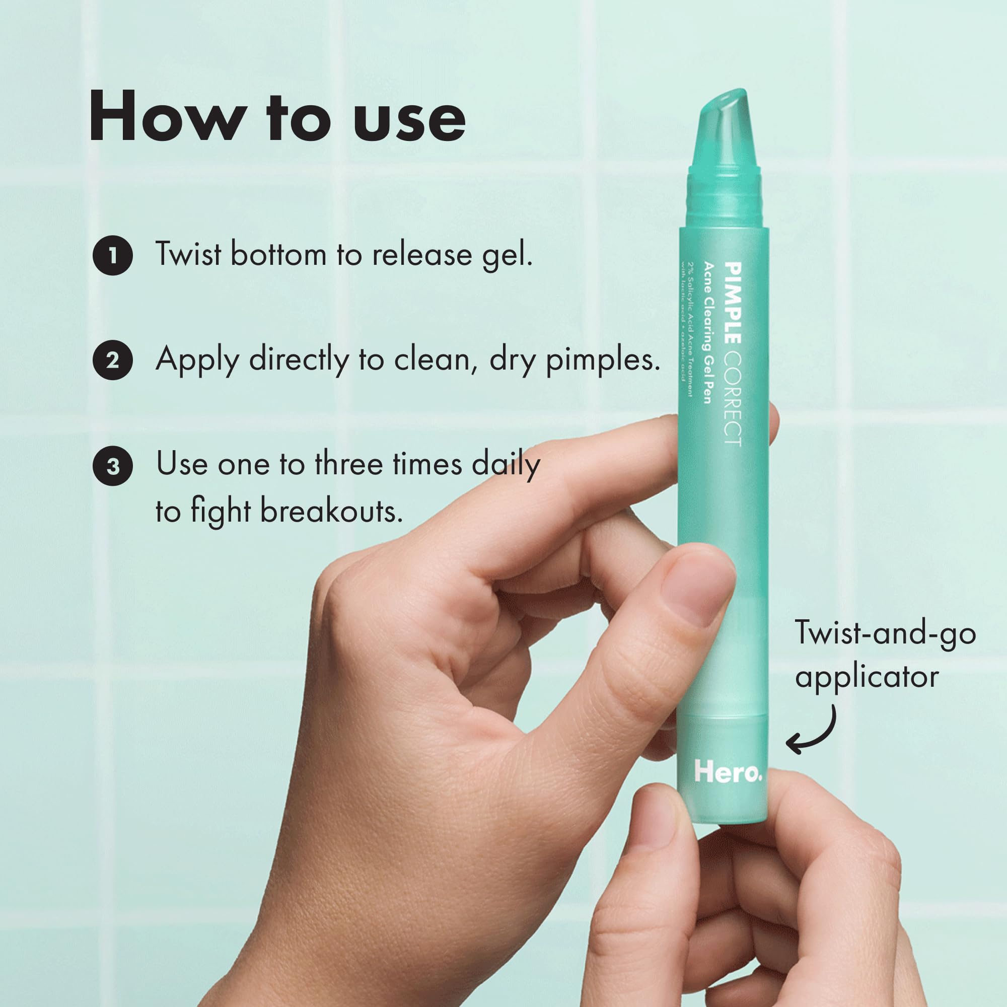 Texture gel qui sèche rapidement après application par Hero Cosmetics.