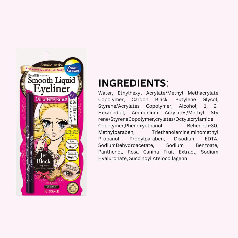 Heroine Make liner se retire à l'eau tiède sans frottement.