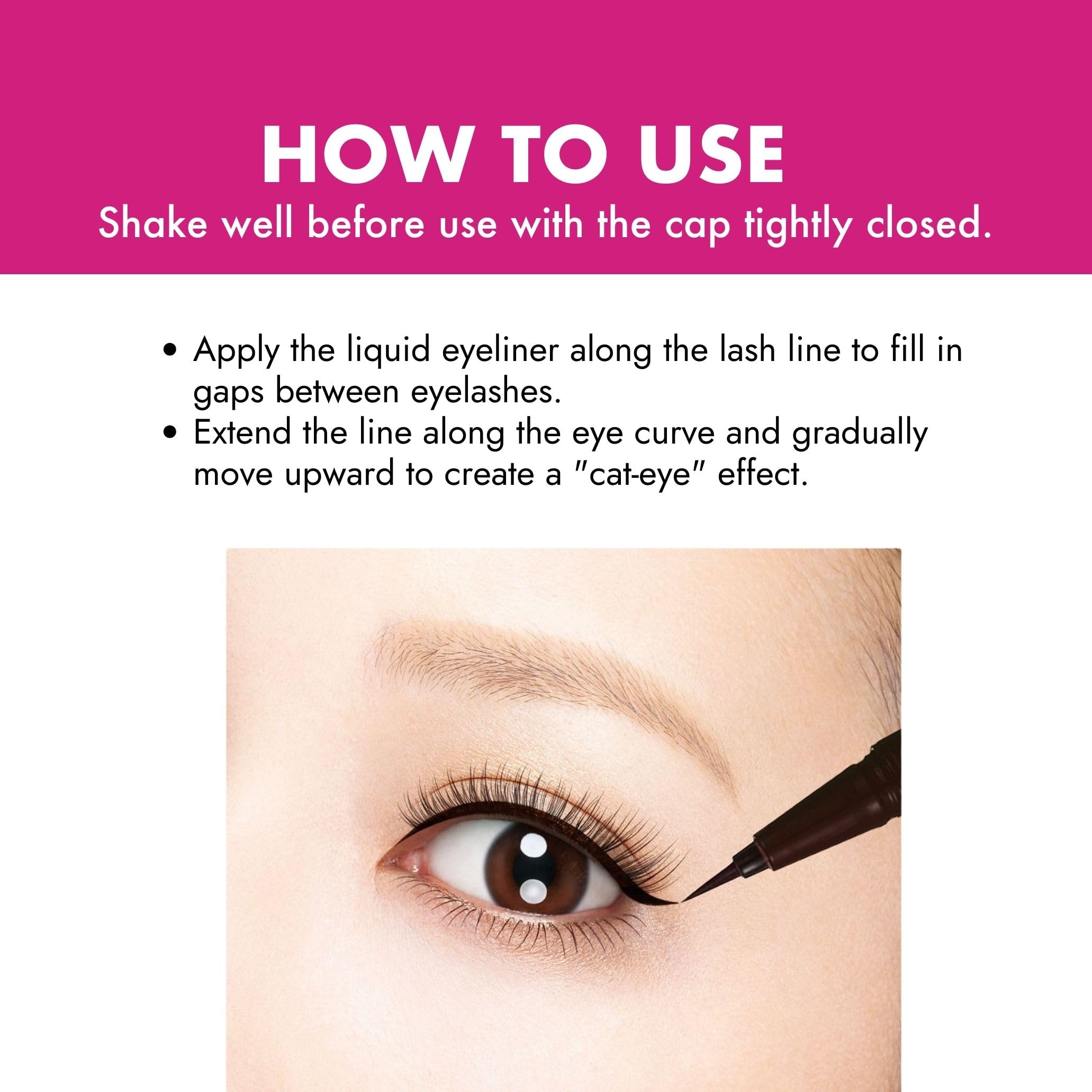 Heroine Make Eyeliner: retrait facile à l'eau tiède.