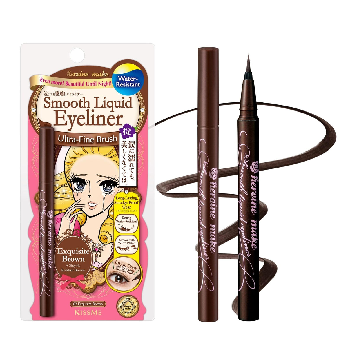 Heroine Make Eyeliner: pointe ultra-fine 0,1 mm pour des traits nets et précis