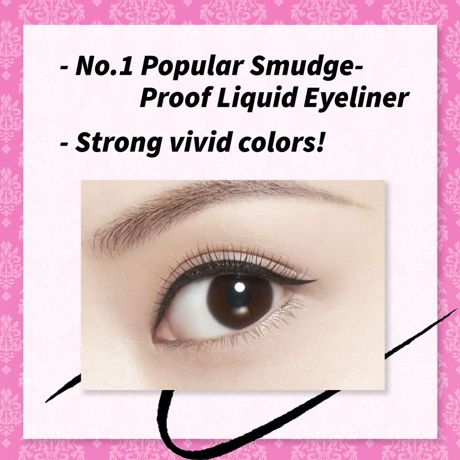 Heroine Make liner waterproof résiste à l'eau et assure une tenue longue durée.