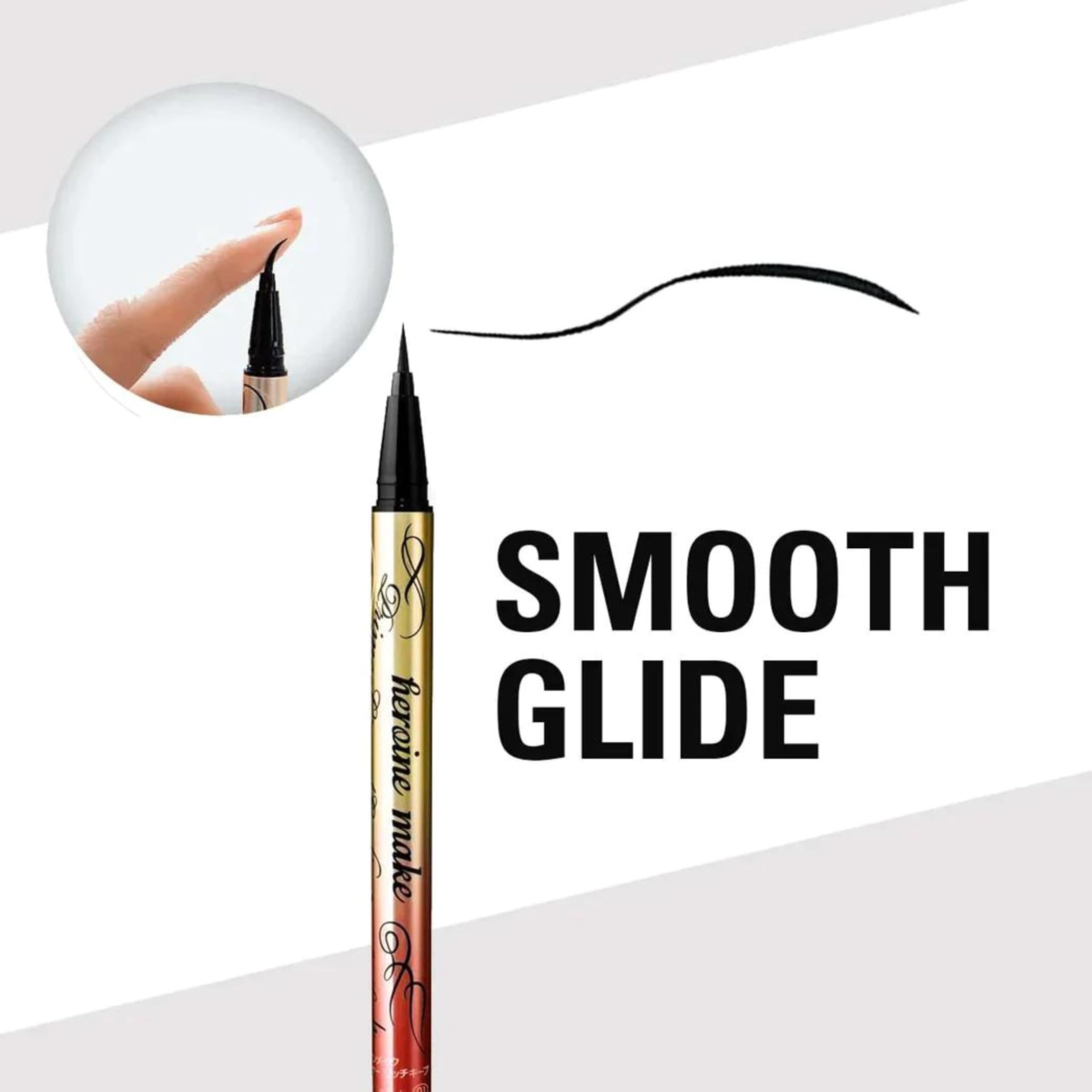 Trait œil-chat marron naturel pour un look élégant avec Heroine Make.