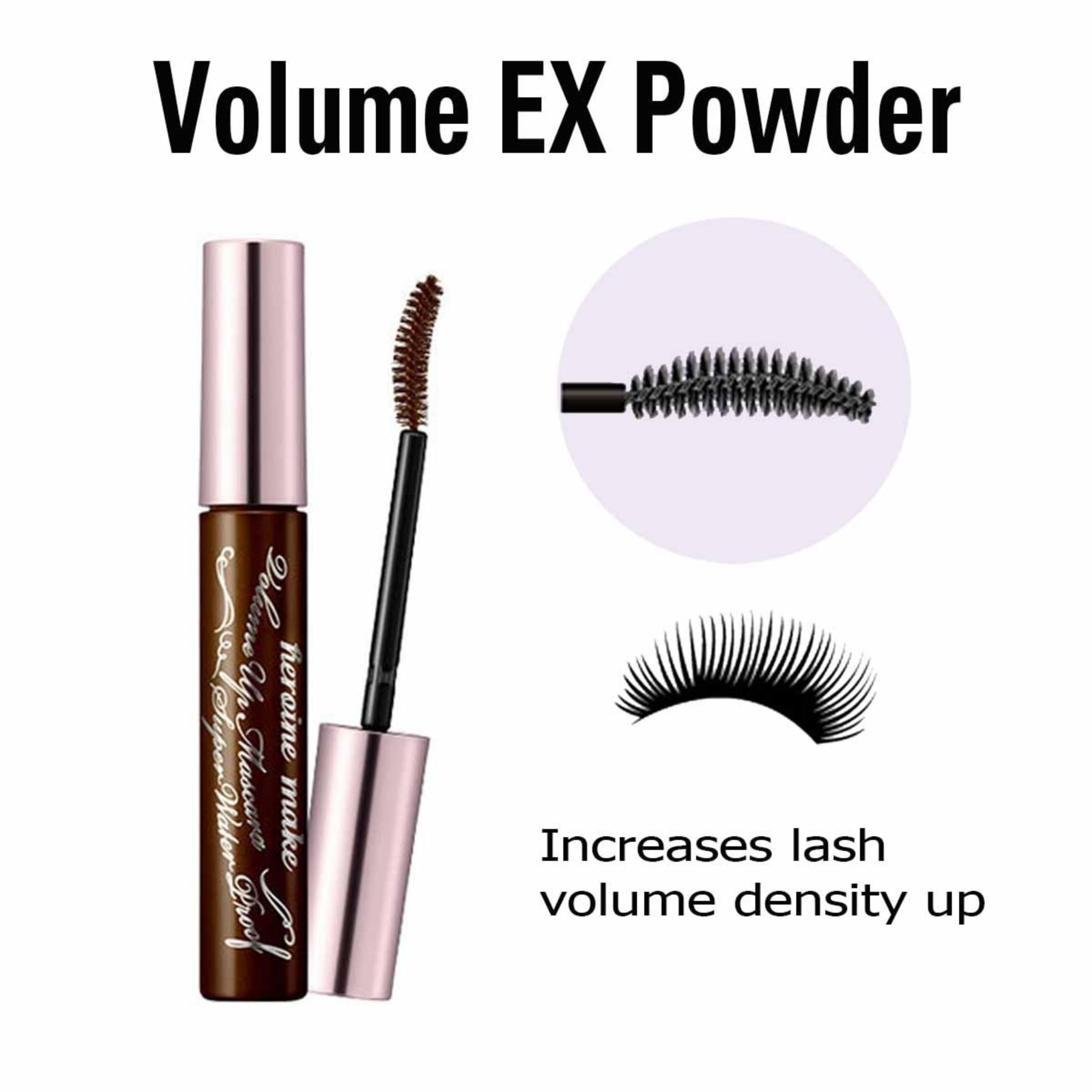 Heroine Make Mascara brun tenue longue journée sans bavures.